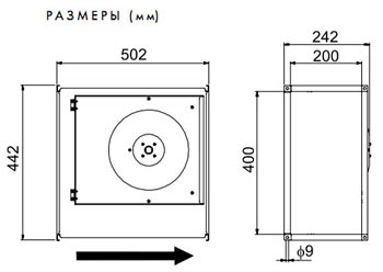Технические характеристики канальных вентиляторов серии RKB: 300 x 150 C1 