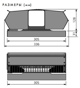 габаритные размеры крышных вытяжных вентиляторов TKV/TKH 300 A,B,C, / 400 A,B,C,D
