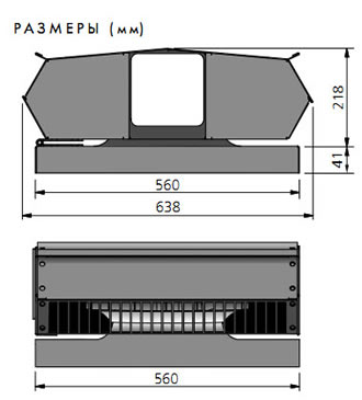 габаритные размеры крышных вытяжных вентиляторов TKV/TKH 300 A,B,C, / 400 A,B,C,D