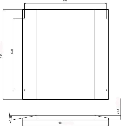 Размеры VR-300 FP Front panel, white 
